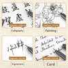 A set of four brush pens for calligraphy, signature, painting, and card writing with various tips.