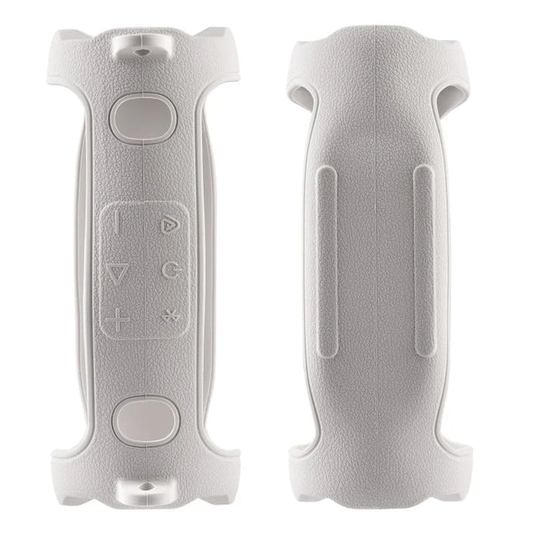 Ensemble de coque rigide en silicone et EVA blanc pour JBL Charge 6, vue de face.