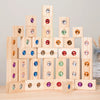 Rainbow Wooden Stacking Blocks with Acrylic Gems