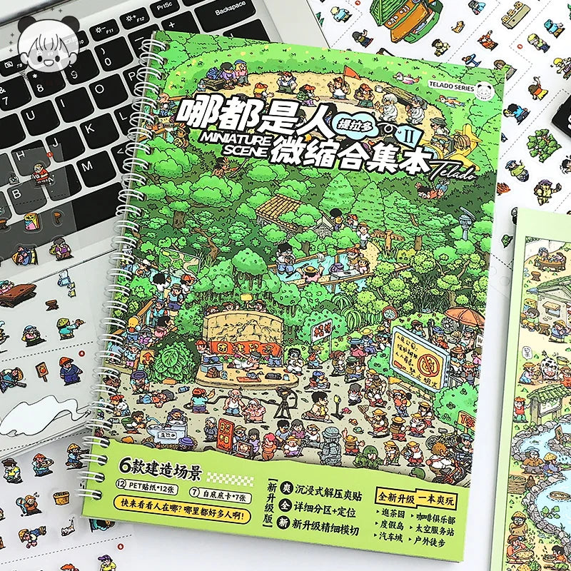 Miniature Scene Sticker Book – Cute 3D Stacked Houses DIY Craft Set