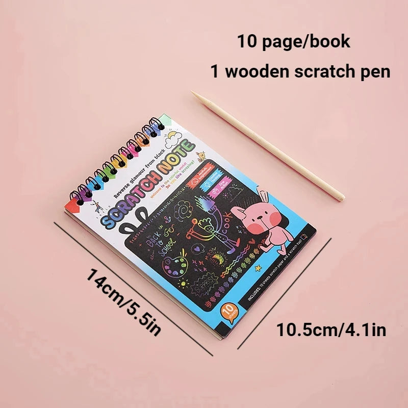 Rainbow Scratch Art Paper Set for Kids – DIY Graffiti & Drawing Activity Book