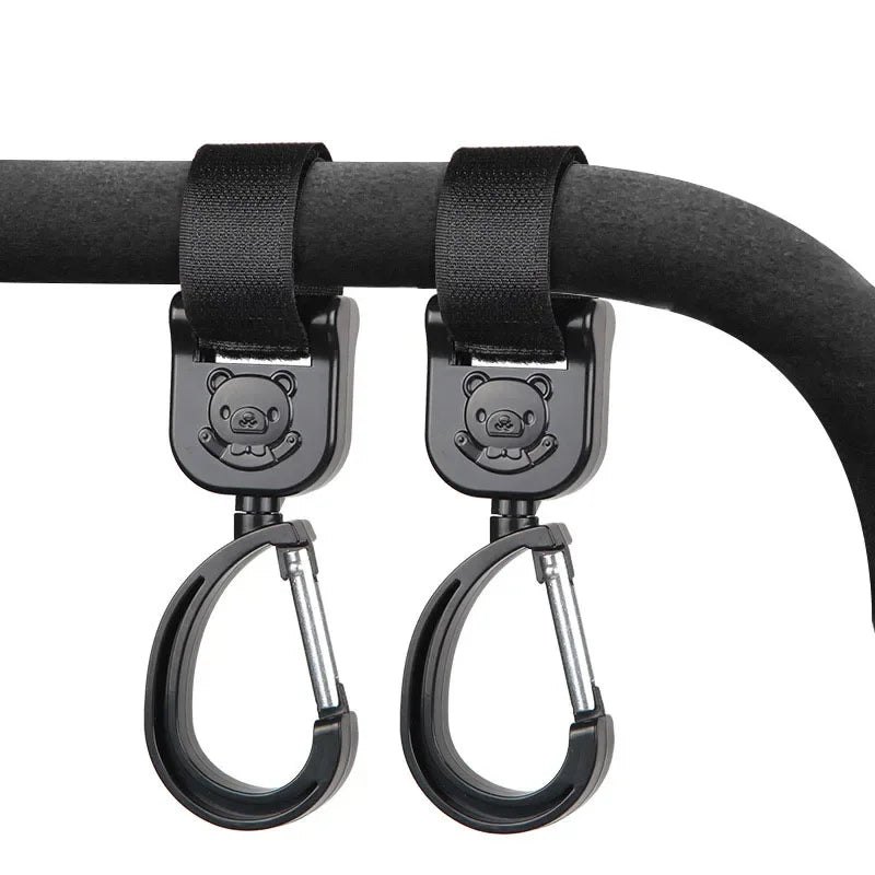 360° Rotating Stroller Bag Hooks – Universal Organizer for Baby Prams