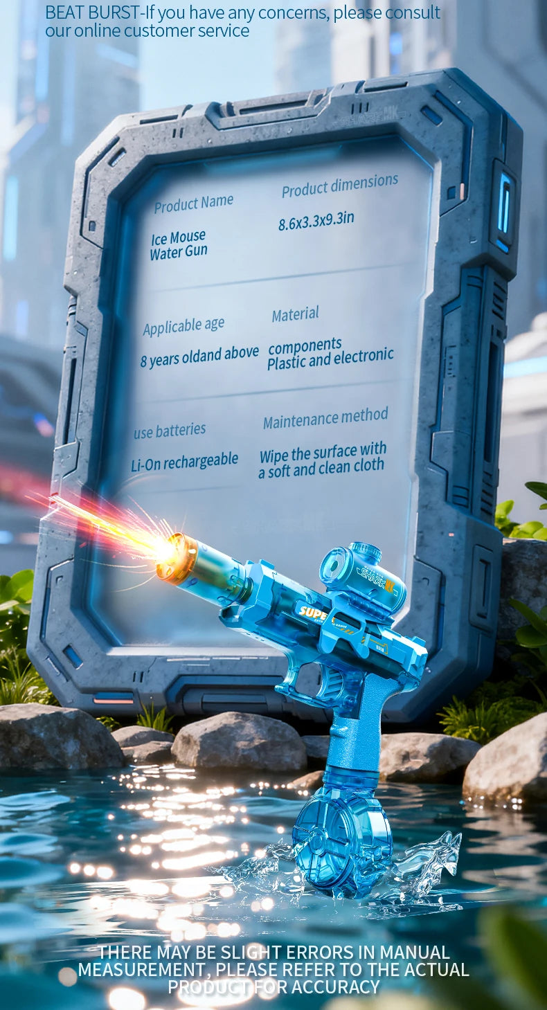 Electric Water Gun with Recoil Effect & Sensor Lights