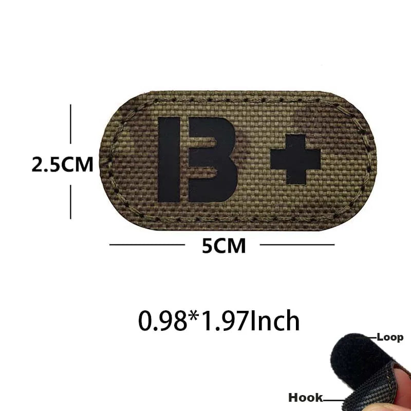 Blood Type Tactical Patches with Glow-in-the-Dark Design