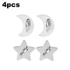Four silver decorative phone charm hooks with adhesive backing