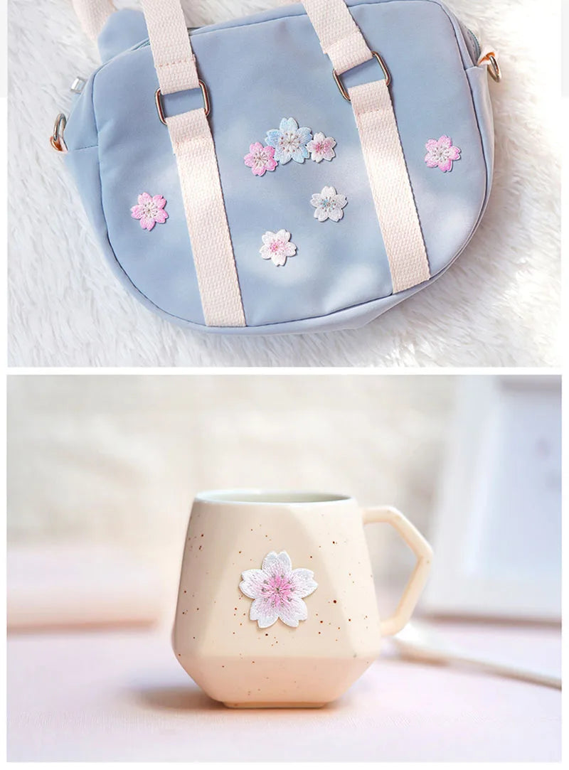 Cherry Blossom Embroidered Patches for DIY Decoration