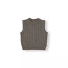 A gray knit sweater and pants set for a toddler.