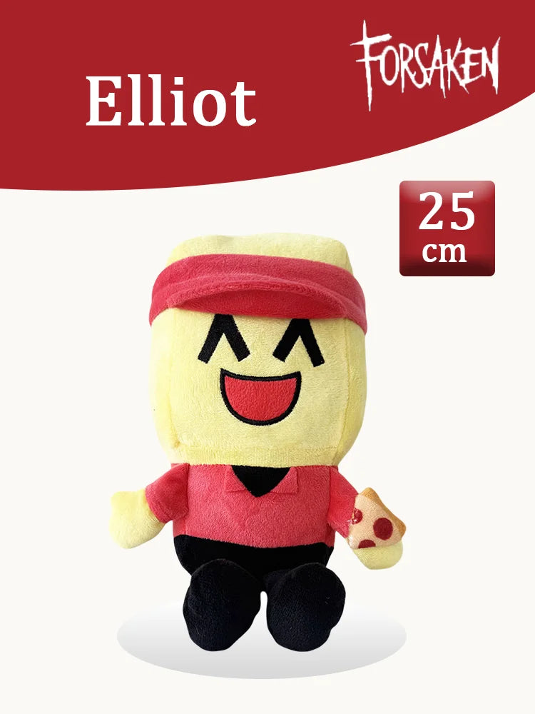 A yellow plush rabbit toy with a red shirt and head covering, featuring a smiling face and a small orange detail.