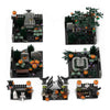 A set of miniature haunted house building blocks featuring various spooky elements like tombs, plants, and decorative figures