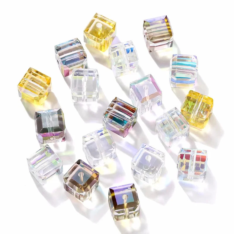 Crystal Cube Beads for Jewelry Making – 4mm, 6mm, 8mm