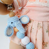 Wooden Baby Pacifier Clip with Crochet Charms