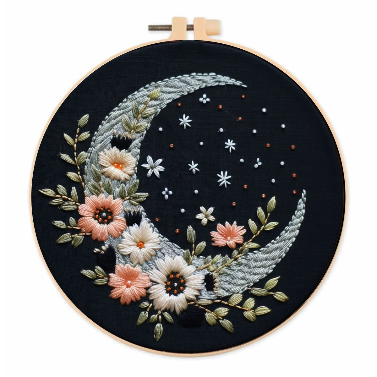 Butterfly & Moon Embroidery Kit with Floral Border