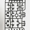 A black magnetic multi-jointed action figure building set with a display stand.