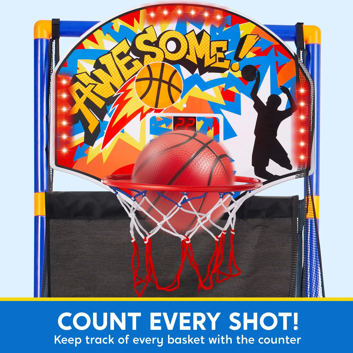 LED Scoreboard Basketball Arcade Game with Adjustable Height