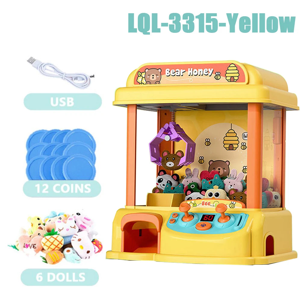 Mini Claw Machine Toy with Lights and Music for Kids