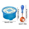 A blue wax seal melting kit featuring a heater, a blue tool, and an orange spoon.