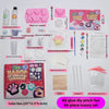 DIY squishy making kit with liquid gel and silicone featuring various molds beads and tools