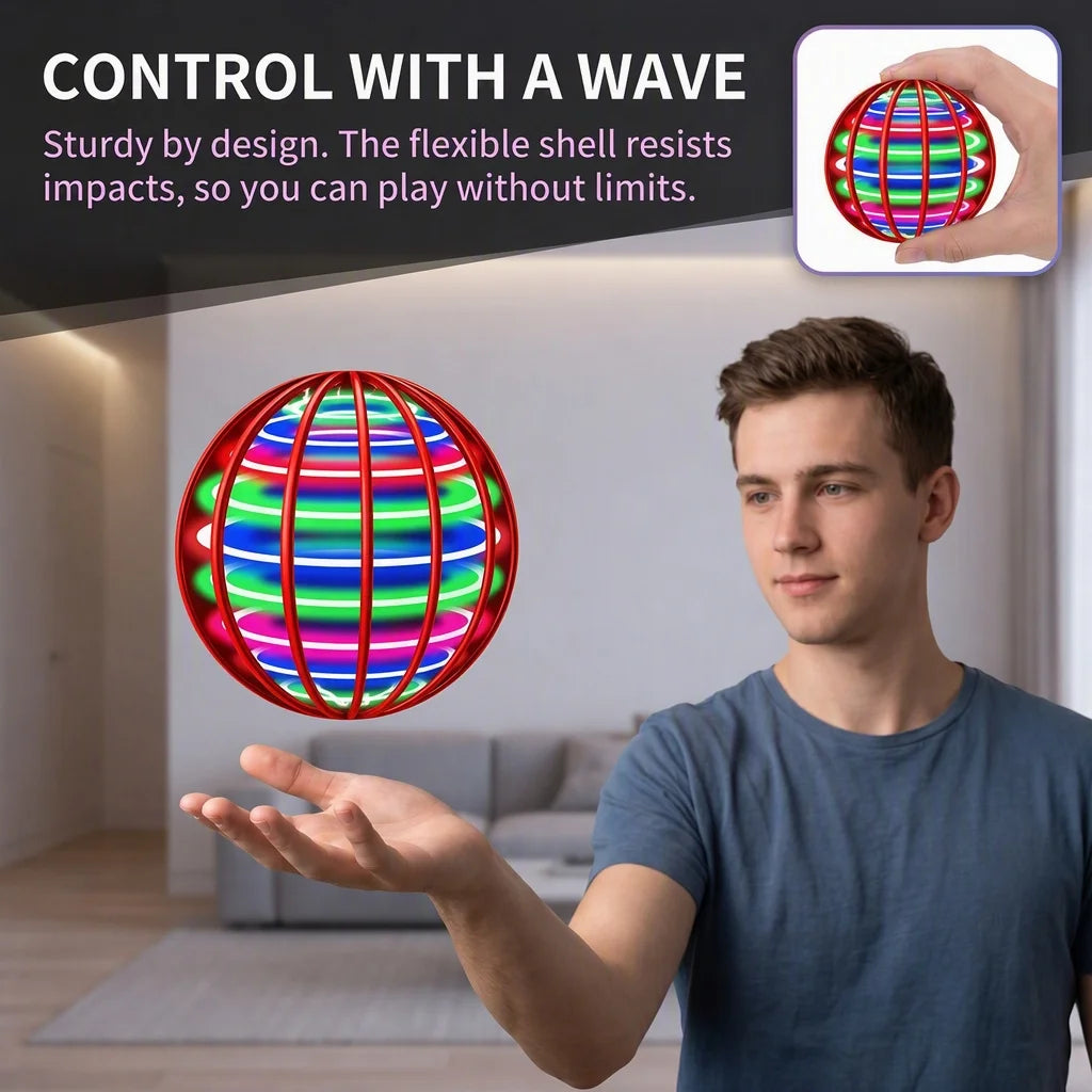 Hand-Controlled Flying Ball with Color LED Lights