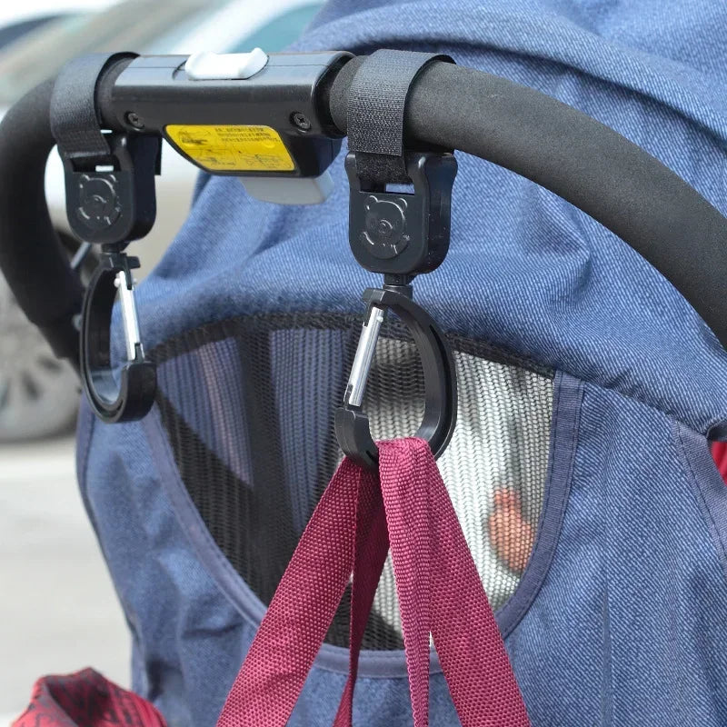 360° Rotating Stroller Bag Hooks – Universal Organizer for Baby Prams