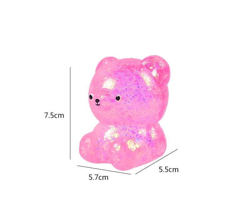 Glitter Gummy Bear Stress Relief Squishy Toy
