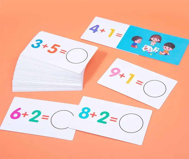 Wooden Arithmetic Card Matching Game for Kids – Addition & Subtraction Early Learning Toy