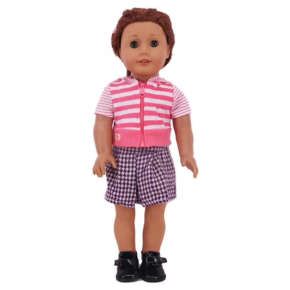 Two-Piece Doll Outfit with Top and Pants for 18-Inch and 43cm Dolls