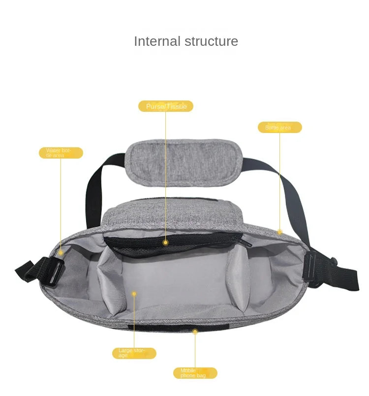 Large-Capacity Stroller Organizer Bag with Cup Holders