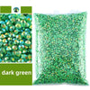 Bag of dark green AB-coated flat back resin rhinestones for crafts and DIY projects