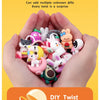 Hands holding a DIY Twist Egg Ball toy filled with various surprise toys and gifts