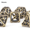 Yellow Hollow Metal Polyhedral Dice Set for RPG and Tabletop Games