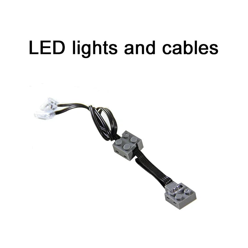 A set of LED lights and cables used for building blocks.