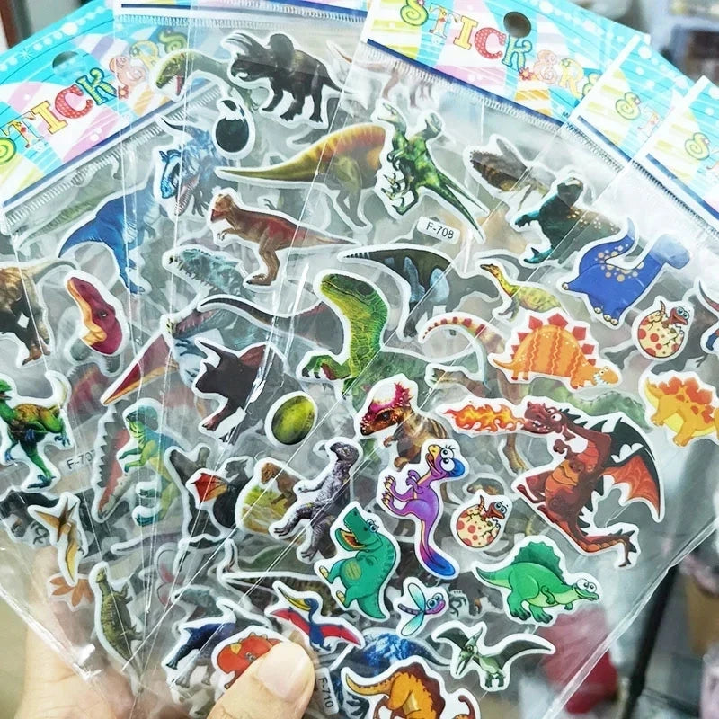 40 Mixed Puffy Animal & Cartoon Sticker Pack for Kids