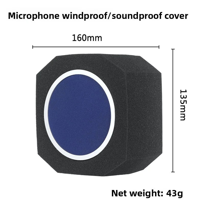 Studio Microphone Foam Isolation Shield with Pop Filter Windshield