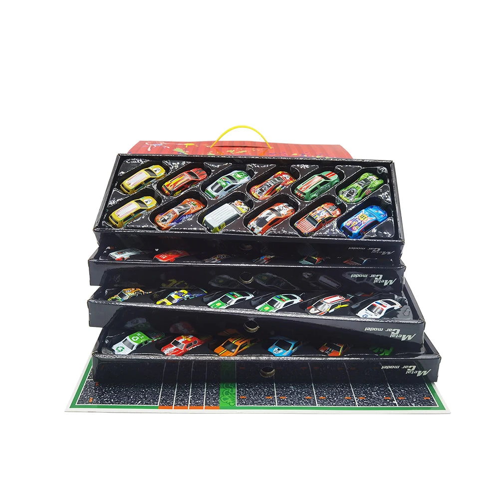 Mini Pull-Back Toy Car Set with Storage Case