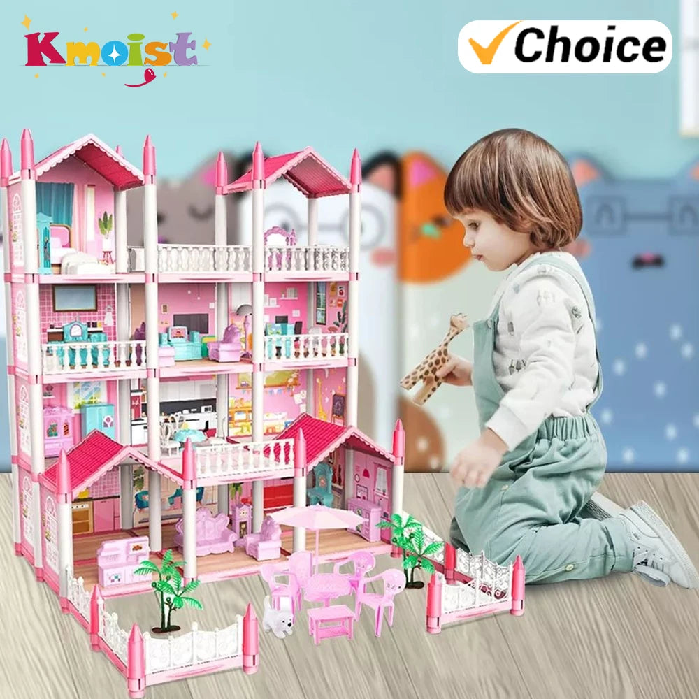 Dream Villa Dollhouse Playset with Furniture for Kids