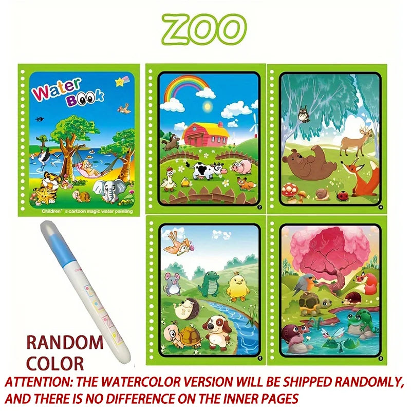 Magic Water Drawing Book for Kids - Reusable Coloring Fun