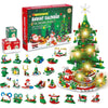 A box of a Christmas Advent Calendar building block set featuring 24 surprise mini figures and various holiday-themed blocks.