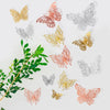 A collection of rose gold and pink 3D butterfly wall stickers on a white background.