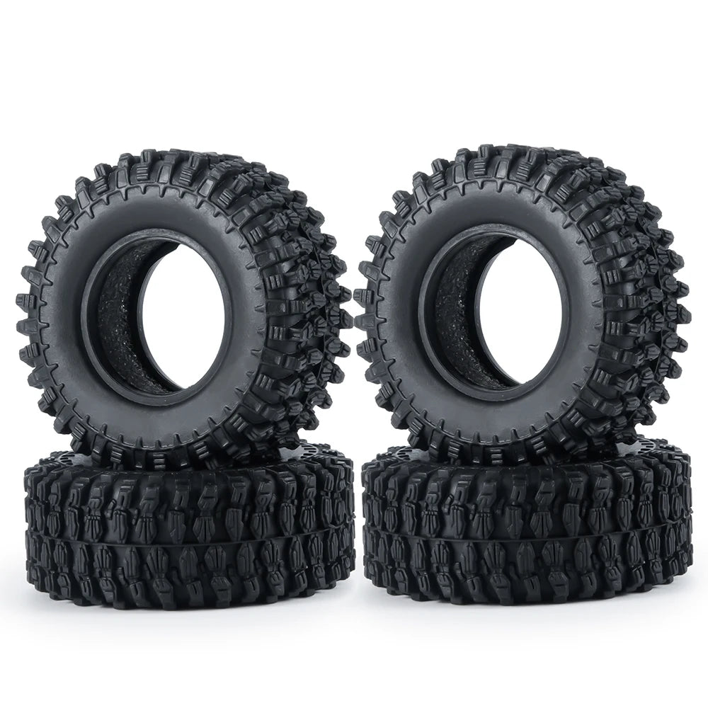 1.0" Mud Terrain Tires for 1/18 & 1/24 RC Crawlers (4-Pack)