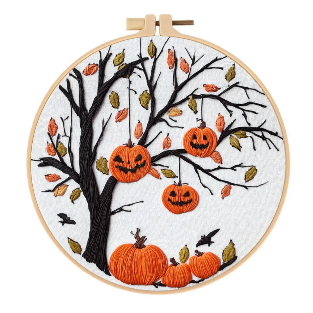 Fall Harvest Pumpkin Embroidery Kit for Adults