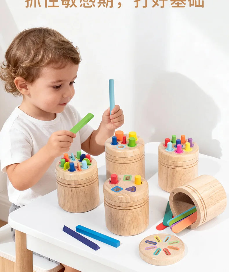 Wooden Montessori Color Sorting Toy for Toddlers
