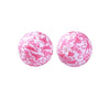 A pair of pink silicone beads with a floral pattern for jewelry making and DIY crafts
