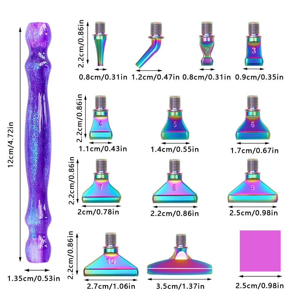 5D Diamond Painting Pen Tool Set with Interchangeable Tips and Wax