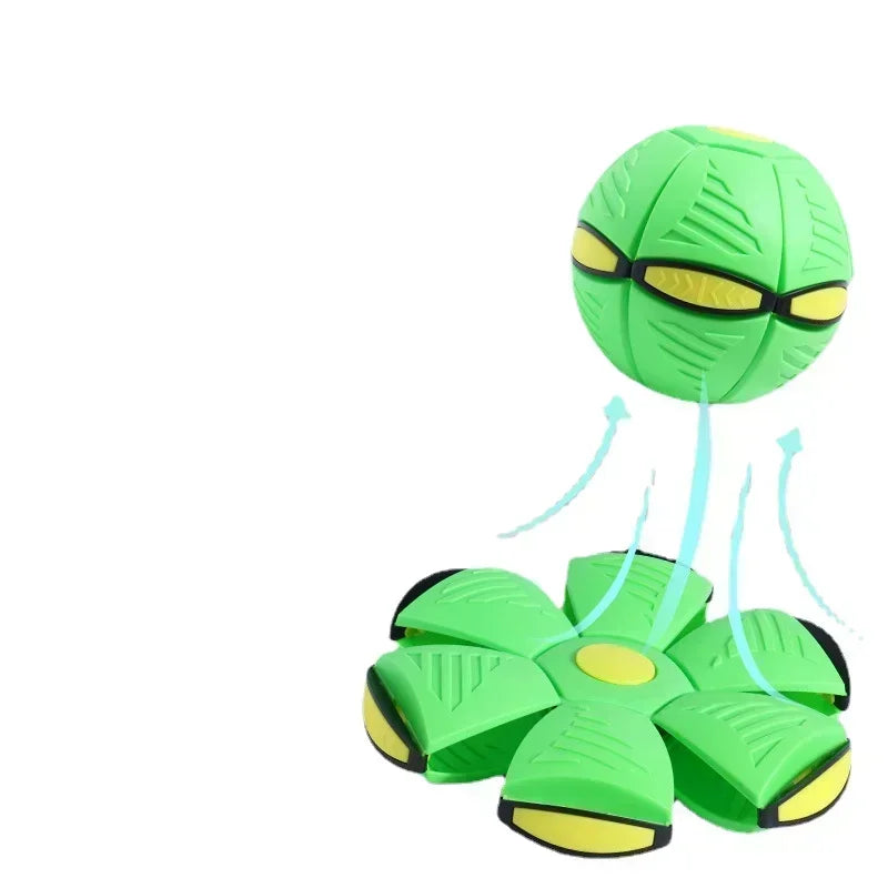 Interactive Flying Saucer Dog Toy with Deformation Fun