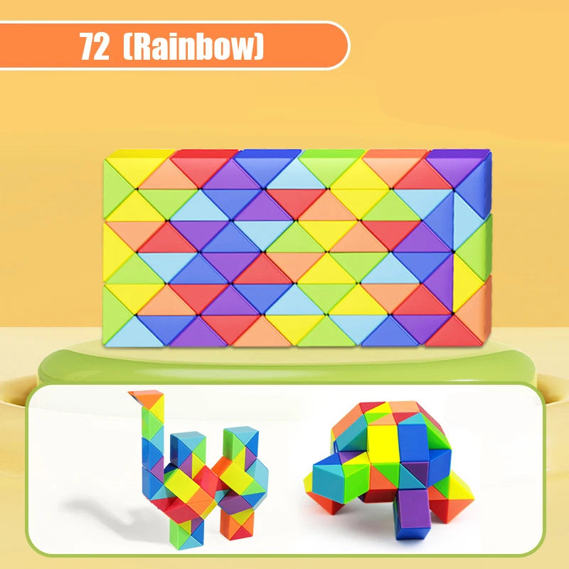 Rainbow Twist Puzzle Snake – Creative Fidget Toy for Kids & Adults