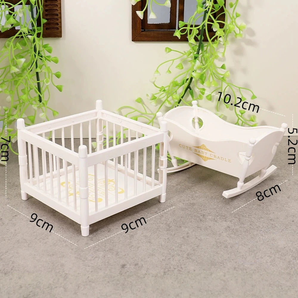 Mini Doll Stroller Trolley with Shoes for 1/12 Scale Dolls