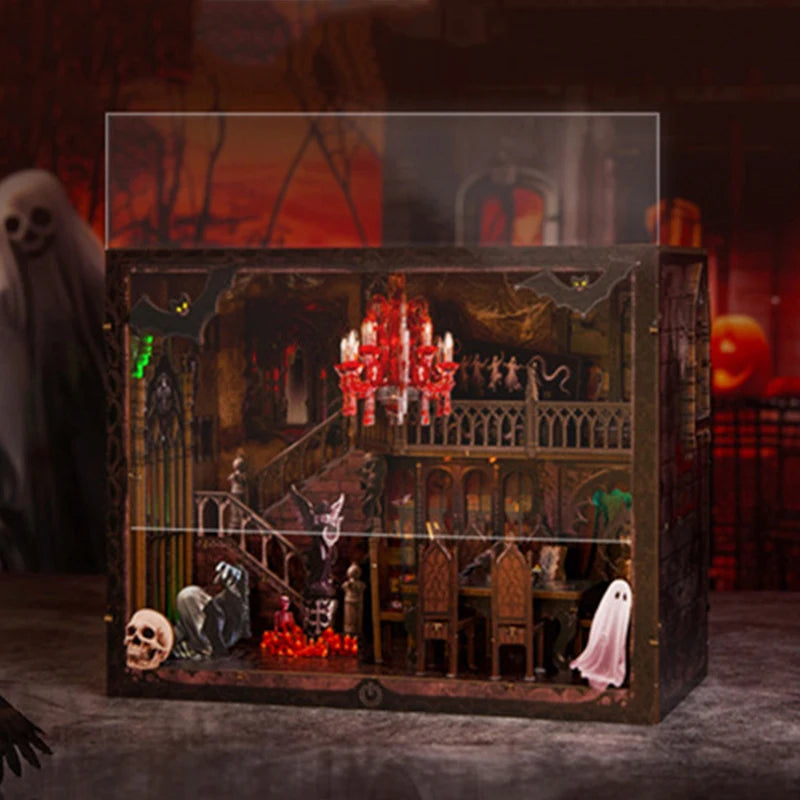 Haunted Halloween Book Nook DIY Kit with LED Lighting