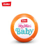 An orange spherical toy with a white label featuring the ZURU logo and the text My Mini Baby
