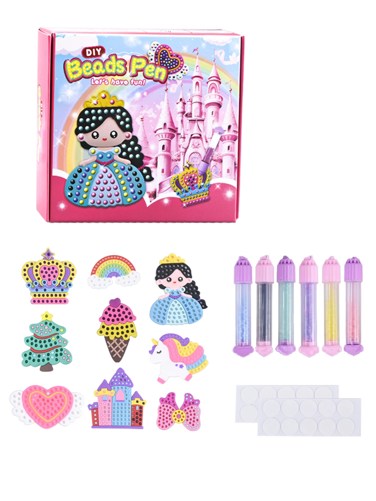 DIY Bead Pen Craft Kit for Girls - Rainbow & Princess Design