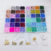 A kit of colorful flat round polymer clay beads in various shades and colors for DIY jewelry making